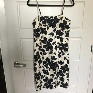 Black and White silk slip dress